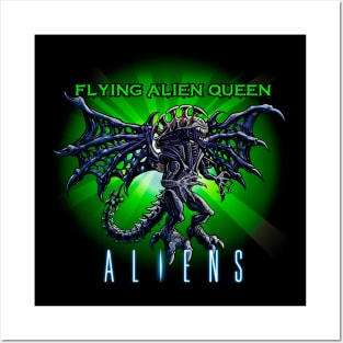 Flying Alien Queen Posters and Art